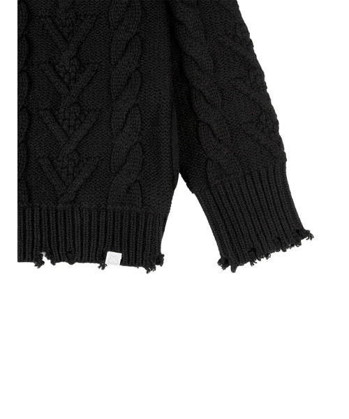 TUOMIO（トゥオミオ）の「DAMAGED CABLE CARDIGAN [BLACK]（カーディガン/ボレロ・レディース・その他・1/2）」の5枚目の写真