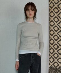 AOPT（アオプト）の「LAYERED LONG SLEEVE T-SHIRT - LIGHT SAGE（Tシャツ/カットソー）」