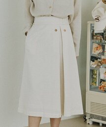 MALEN（マレン）の「ボタンスカート（ナチュラル）（スカート）」