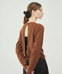 Back cut-out knit (Brown)