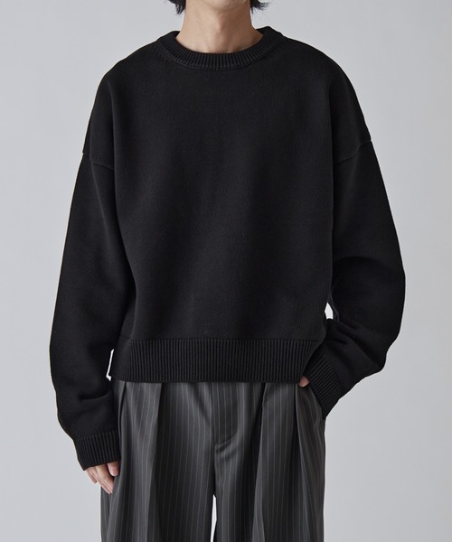 クロップドクルーネックニット（ニット/セーター）｜Lui's（ルイス）の