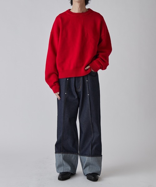 Lui's（ルイス）の「クロップドクルーネックニット（ニット/セーター