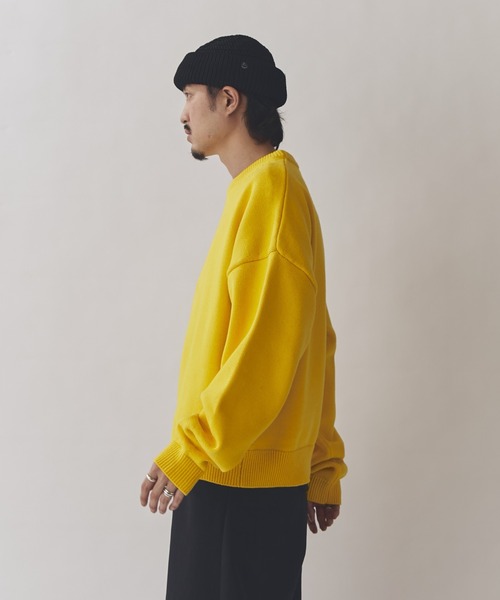 Lui's（ルイス）の「クロップドクルーネックニット（ニット/セーター・メンズ・イエロー/レッド/ブラック/ブルー・S/M）」の11枚目の写真