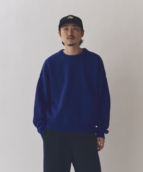 Lui's（ルイス）の「クロップドクルーネックニット（ニット/セーター・メンズ・イエロー/レッド/ブラック/ブルー・S/M）」の7枚目の写真
