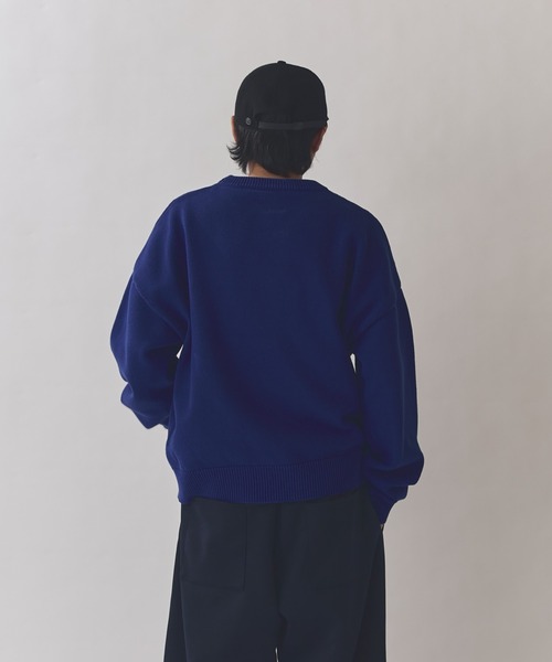 Lui's（ルイス）の「クロップドクルーネックニット（ニット/セーター・メンズ・イエロー/レッド/ブラック/ブルー・S/M）」の9枚目の写真
