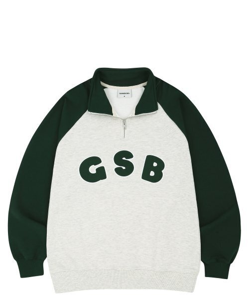 GAINSBORO(ゲインズボロ)の「GSBロゴラグランハーフジップ_オートミール/グリーン(スウェット・メンズ・その他・LARGE/MEDIUM/SMALL/X-LARGE)」の2枚目の写真