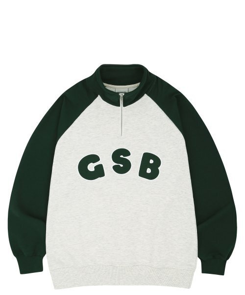 GAINSBORO(ゲインズボロ)の「GSBロゴラグランハーフジップ_オートミール/グリーン(スウェット・メンズ・その他・LARGE/MEDIUM/SMALL/X-LARGE)」の3枚目の写真