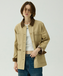 MAGOODGAN（メックウッドガン）の「ベタニ 5656 サテンコットン セミオーバーフィット ベージュ チョアジャケット（ミリタリージャケット）」