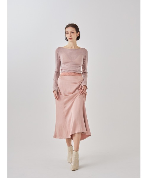AMATERAS(アマテラス)の「camellia airy satin skirt(スカート・レディース・ライトブルー/アイボリー/イエロー/ライトピンク・SM/ML)」の4枚目の写真