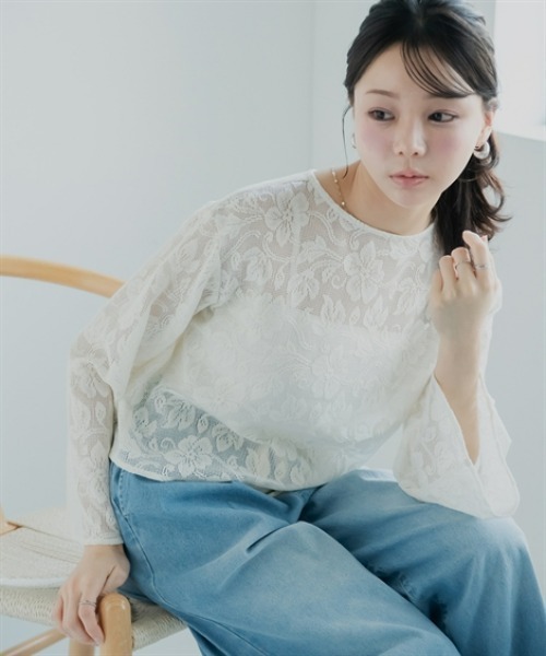 Petitjo(プッチージョ)の「小さいサイズ 2WAYフレア袖レースブラウス 低身長さん・小柄女性(シャツ/ブラウス・レディース・アイボリー/ブラック・PL/PM/PS/PSS)」の11枚目の写真