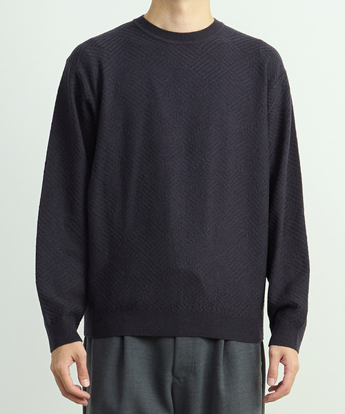 MEN'S MELROSE(メンズメルローズ)の「リンクスダイヤクルーネックニット(ニット/セーター・メンズ・グリーン/ホワイト/チャコールグレー・2/3/4)」の12枚目の写真