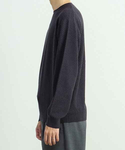 MEN'S MELROSE(メンズメルローズ)の「リンクスダイヤクルーネックニット(ニット/セーター・メンズ・グリーン/ホワイト/チャコールグレー・2/3/4)」の13枚目の写真