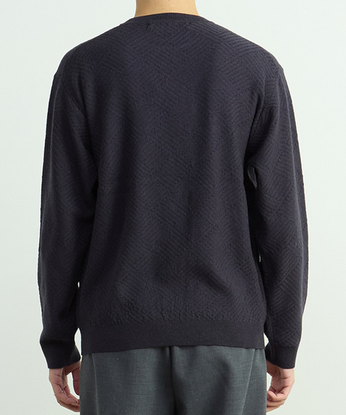 MEN'S MELROSE(メンズメルローズ)の「リンクスダイヤクルーネックニット(ニット/セーター・メンズ・グリーン/ホワイト/チャコールグレー・2/3/4)」の14枚目の写真