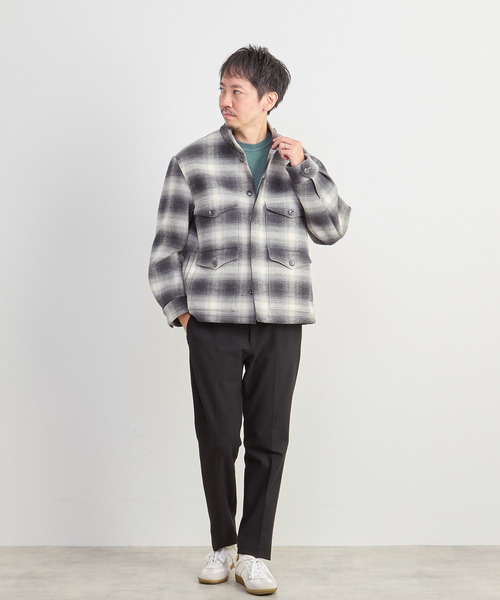 MEN'S MELROSE(メンズメルローズ)の「リンクスダイヤクルーネックニット(ニット/セーター・メンズ・グリーン/ホワイト/チャコールグレー・2/3/4)」の4枚目の写真