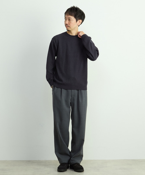 MEN'S MELROSE(メンズメルローズ)の「リンクスダイヤクルーネックニット(ニット/セーター・メンズ・グリーン/ホワイト/チャコールグレー・2/3/4)」の8枚目の写真