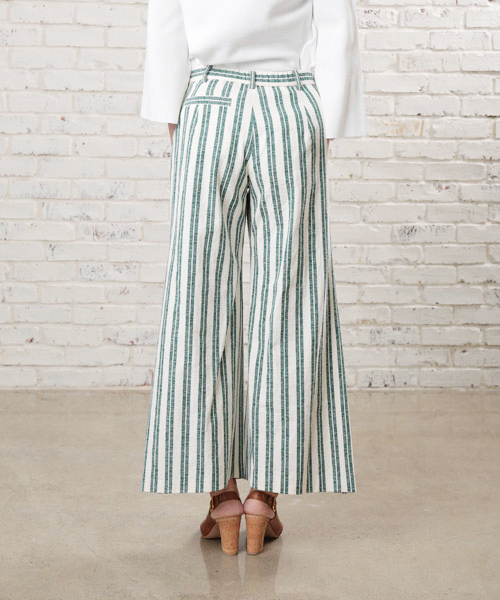 GALLARDAGALANTE（ガリャルダガランテ）の「スラブストライプパンツ（その他パンツ・レディース・ブラック/グリーン・FREE）」の8枚目の写真