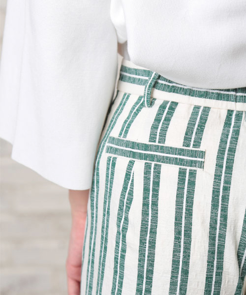 GALLARDAGALANTE（ガリャルダガランテ）の「スラブストライプパンツ（その他パンツ・レディース・ブラック/グリーン・FREE）」の6枚目の写真