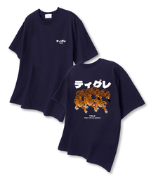 スリータイガー オーバーサイズ 半袖Tシャツ ネイビー