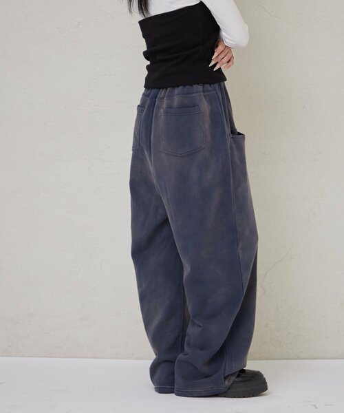 WHO'S WHO gallery（フーズフーギャラリー）の「SLASH POCKET WASHED SWEAT EASY PANTS（スウェットパンツ・レディース・ネイビー/サックスブルー/ピンク・X-SMALL/SMALL/MEDIUM）」の6枚目の写真