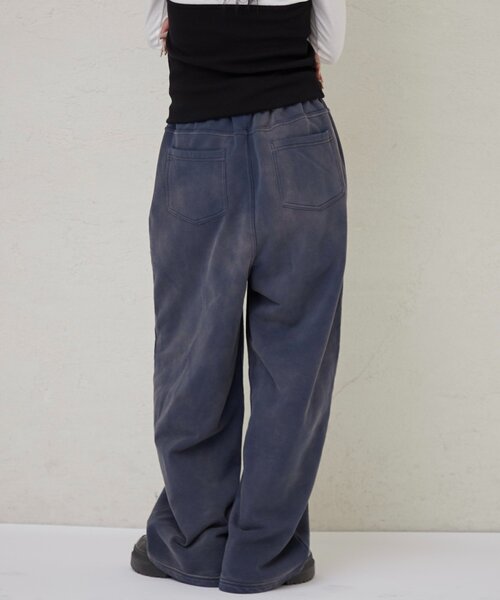 WHO'S WHO gallery（フーズフーギャラリー）の「SLASH POCKET WASHED SWEAT EASY PANTS（スウェットパンツ・レディース・ネイビー/サックスブルー/ピンク・X-SMALL/SMALL/MEDIUM）」の7枚目の写真