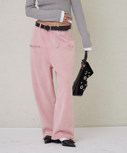 WHO'S WHO gallery（フーズフーギャラリー）の「SLASH POCKET WASHED SWEAT EASY PANTS（スウェットパンツ・レディース・ネイビー/サックスブルー/ピンク・X-SMALL/SMALL/MEDIUM）」の10枚目の写真