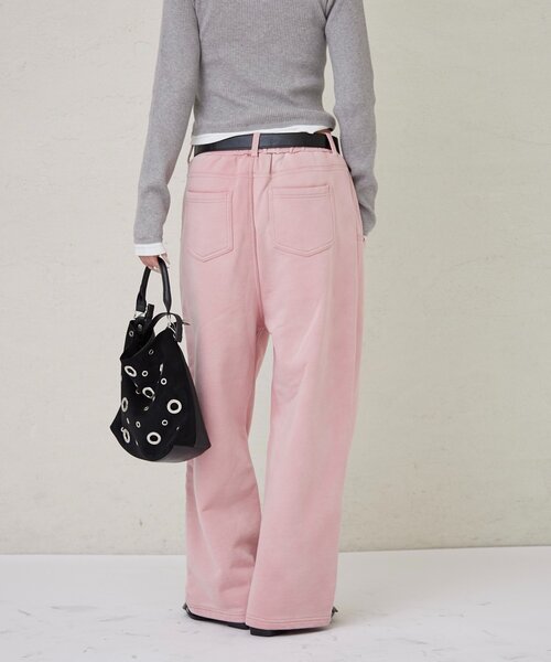 WHO'S WHO gallery（フーズフーギャラリー）の「SLASH POCKET WASHED SWEAT EASY PANTS（スウェットパンツ・レディース・ネイビー/サックスブルー/ピンク・X-SMALL/SMALL/MEDIUM）」の12枚目の写真