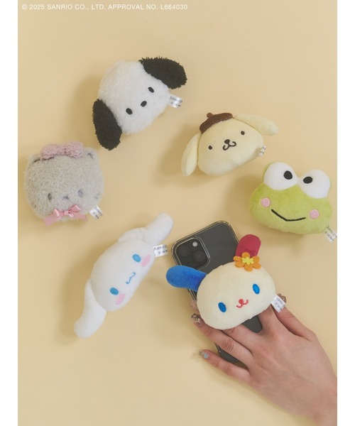 sanrio(サンリオ)の「もこもこニャニィニュニェニョンスマホグリップ(スマホグッズ・レディース・グレー・FREE)」の2枚目の写真