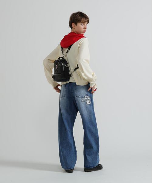 AVIREX(アヴィレックス)の「《直営店限定》VARSITY LEATHER MINI BACKPACK(バックパック/リュック・レディース・ブラック/レッド・F)」の6枚目の写真