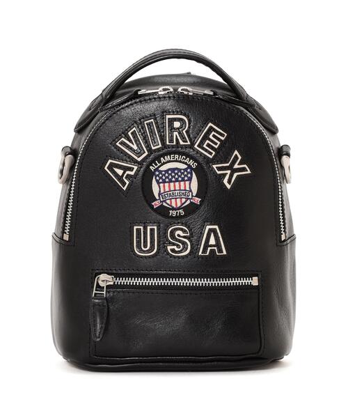 AVIREX(アヴィレックス)の「《直営店限定》VARSITY LEATHER MINI BACKPACK(バックパック/リュック・レディース・ブラック/レッド・F)」の11枚目の写真