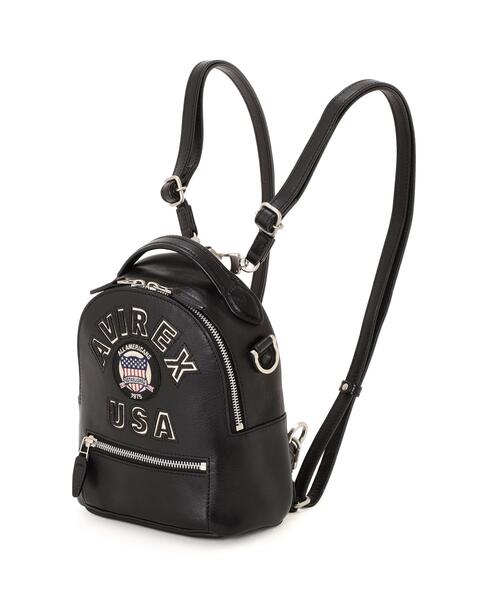 AVIREX(アヴィレックス)の「《直営店限定》VARSITY LEATHER MINI BACKPACK(バックパック/リュック・レディース・ブラック/レッド・F)」の13枚目の写真