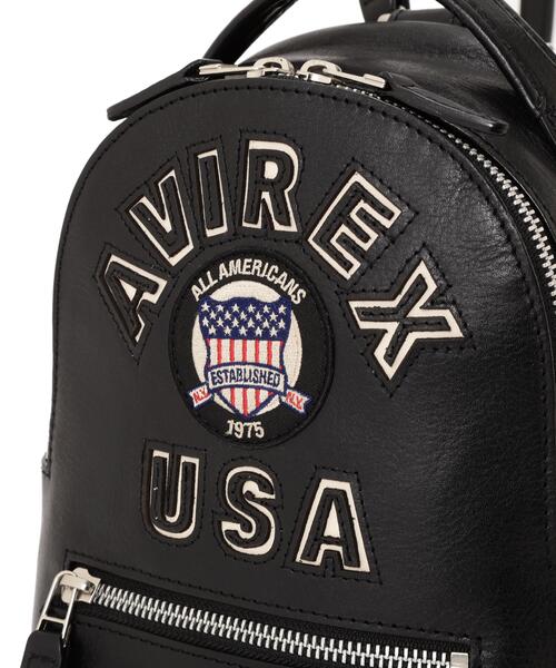 AVIREX(アヴィレックス)の「《直営店限定》VARSITY LEATHER MINI BACKPACK(バックパック/リュック・レディース・ブラック/レッド・F)」の16枚目の写真