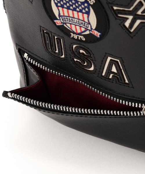 AVIREX(アヴィレックス)の「《直営店限定》VARSITY LEATHER MINI BACKPACK(バックパック/リュック・レディース・ブラック/レッド・F)」の21枚目の写真