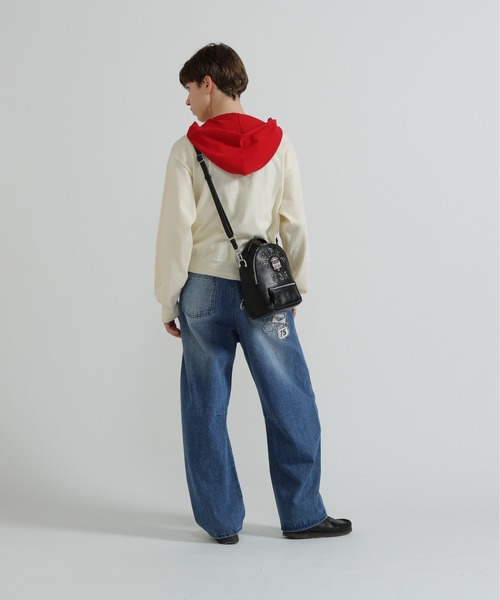 AVIREX（アヴィレックス）の「《直営店限定》VARSITY LEATHER MINI BACKPACK（バックパック/リュック・レディース・ブラック/レッド・F）」の8枚目の写真