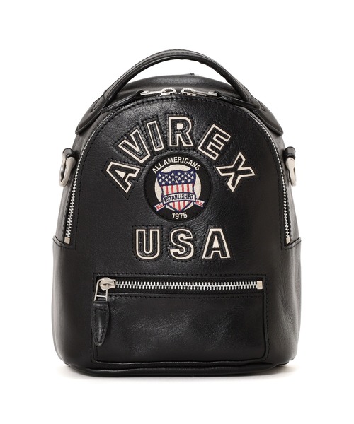 AVIREX（アヴィレックス）の「《直営店限定》VARSITY LEATHER MINI BACKPACK（バックパック/リュック・レディース・ブラック/レッド・F）」の9枚目の写真