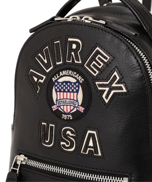 AVIREX（アヴィレックス）の「《直営店限定》VARSITY LEATHER MINI BACKPACK（バックパック/リュック・レディース・ブラック/レッド・F）」の13枚目の写真