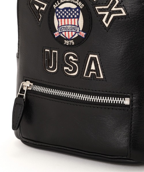 AVIREX（アヴィレックス）の「《直営店限定》VARSITY LEATHER MINI BACKPACK（バックパック/リュック・レディース・ブラック/レッド・F）」の14枚目の写真