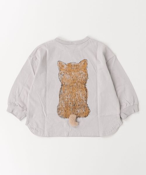 nicohrat（ニコフラート）の「nicohrat/ニコフラート 柴犬ロングＴシャツ（Tシャツ/カットソー・キッズ・オフホワイト/グレー/グリーン・90cm/100cm/110cm/120cm/130cm/140cm）」の4枚目の写真