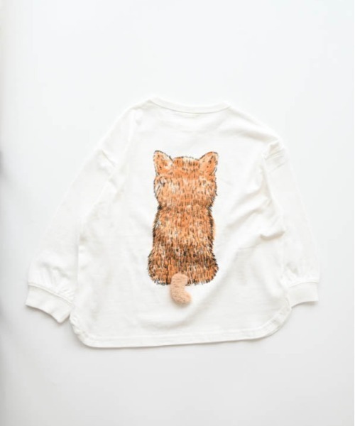 nicohrat（ニコフラート）の「nicohrat/ニコフラート 柴犬ロングＴシャツ（Tシャツ/カットソー・キッズ・オフホワイト/グレー/グリーン・90cm/100cm/110cm/120cm/130cm/140cm）」の21枚目の写真