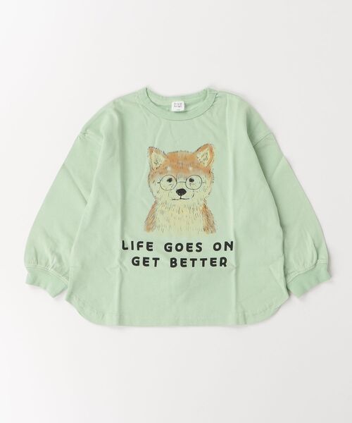 nicohrat（ニコフラート）の「nicohrat/ニコフラート 柴犬ロングＴシャツ（Tシャツ/カットソー・キッズ・オフホワイト/グレー/グリーン・90cm/100cm/110cm/120cm/130cm/140cm）」の5枚目の写真