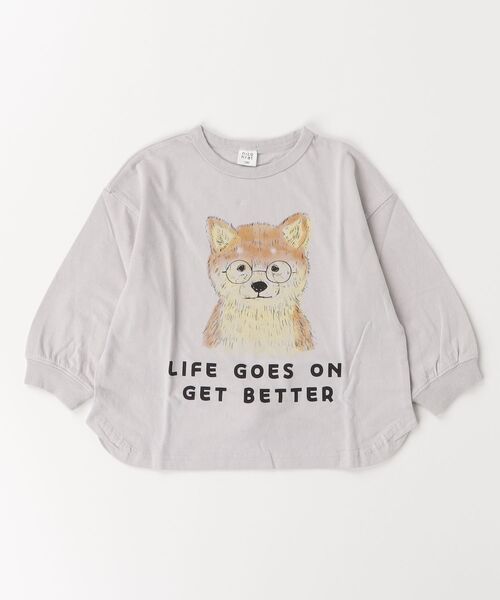 nicohrat（ニコフラート）の「nicohrat/ニコフラート 柴犬ロングＴシャツ（Tシャツ/カットソー・キッズ・オフホワイト/グレー/グリーン・90cm/100cm/110cm/120cm/130cm/140cm）」の6枚目の写真