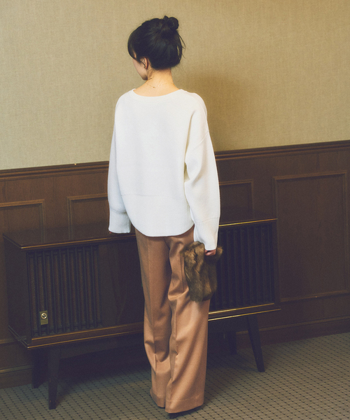 plage(プラージュ)の「toulou wide slax パンツ(スラックス・レディース・チャコールグレー/キャメル・38/34)」の12枚目の写真