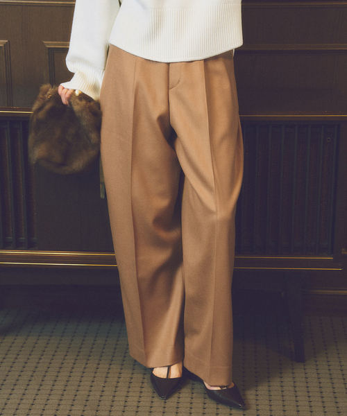 plage(プラージュ)の「toulou wide slax パンツ(スラックス・レディース・チャコールグレー/キャメル・38/34)」の13枚目の写真