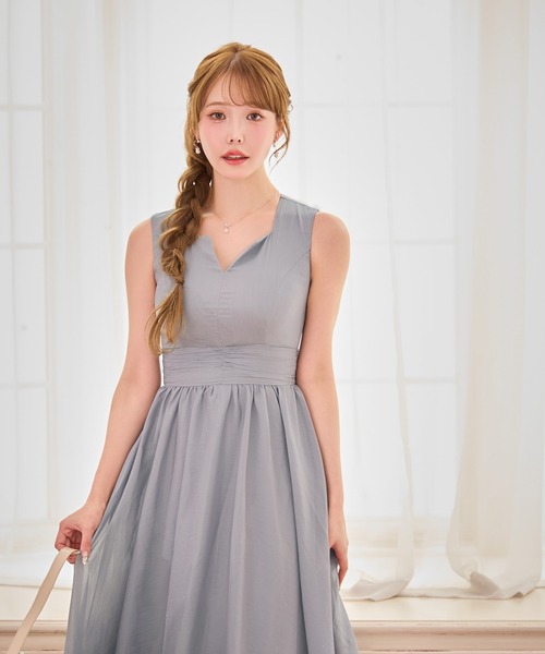 sugar nine（シュガーナイン）の「【ワンピース】ウエストギャザーラメシフォンフレアワンピースドレス（ワンピース・レディース・アイボリー/グレー・LARGE/MEDIUM/SMALL）」の14枚目の写真