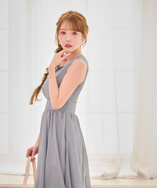 sugar nine（シュガーナイン）の「【ワンピース】ウエストギャザーラメシフォンフレアワンピースドレス（ワンピース・レディース・アイボリー/グレー・LARGE/MEDIUM/SMALL）」の15枚目の写真