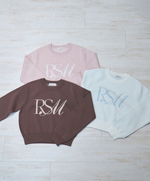 rosemuse ロゼミュ Logo jaguard knit pink Logo jaquard knit（ニット