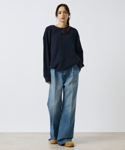 NEEDBY heritage（ニードバイヘリテージ）の「【NEEDBY heritage/ニードバイヘリテージ】HUNK（ハンク）ミッドライズワイドストレート/ユニセックス（デニムパンツ・メンズ・ダークネイビー/インディゴブルー・28/32/30）」の3枚目の写真