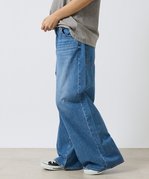 NEEDBY heritage（ニードバイヘリテージ）の「【NEEDBY heritage/ニードバイヘリテージ】HUNK（ハンク）ミッドライズワイドストレート/ユニセックス（デニムパンツ・メンズ・ダークネイビー/インディゴブルー・28/32/30）」の7枚目の写真