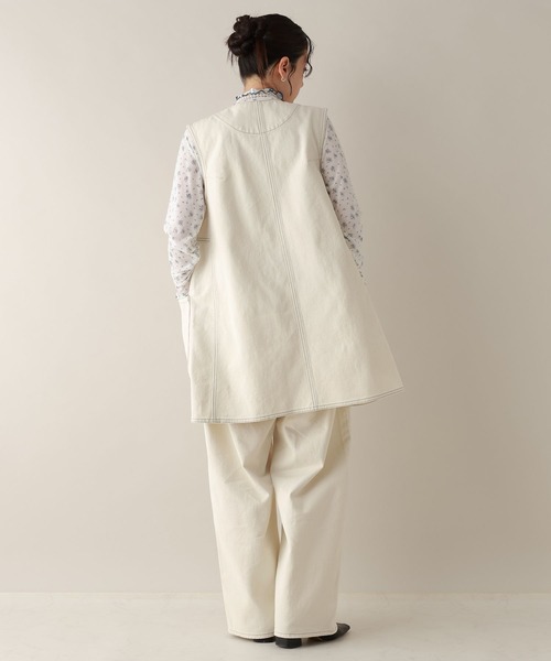 RAGEBLUE（レイジブルー）の「ステッチデザイン/カツラギデニムワイドパンツ/セットアップ対応（デニムパンツ・レディース・ホワイト/ブラック/ピンク・FREE）」の12枚目の写真