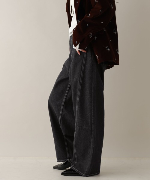 RAGEBLUE（レイジブルー）の「ステッチデザイン/カツラギデニムワイドパンツ/セットアップ対応（デニムパンツ・レディース・ホワイト/ブラック/ピンク・FREE）」の16枚目の写真