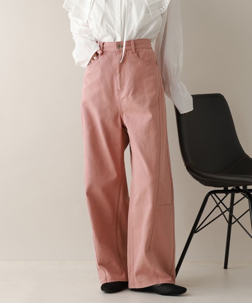 RAGEBLUE（レイジブルー）の「ステッチデザイン/カツラギデニムワイドパンツ/セットアップ対応（デニムパンツ・レディース・ホワイト/ブラック/ピンク・FREE）」の20枚目の写真